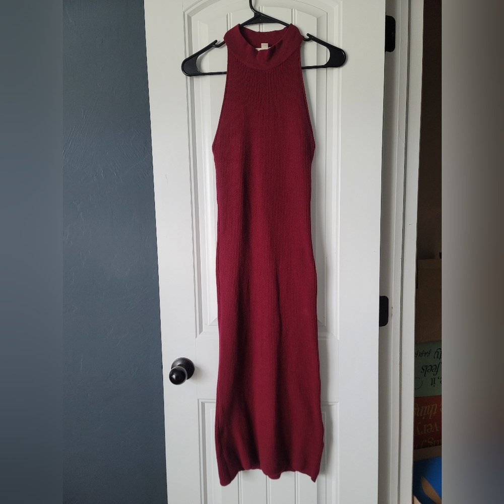 EUC Dark Maroon Lovestitch Sleeveless Sweater Dress